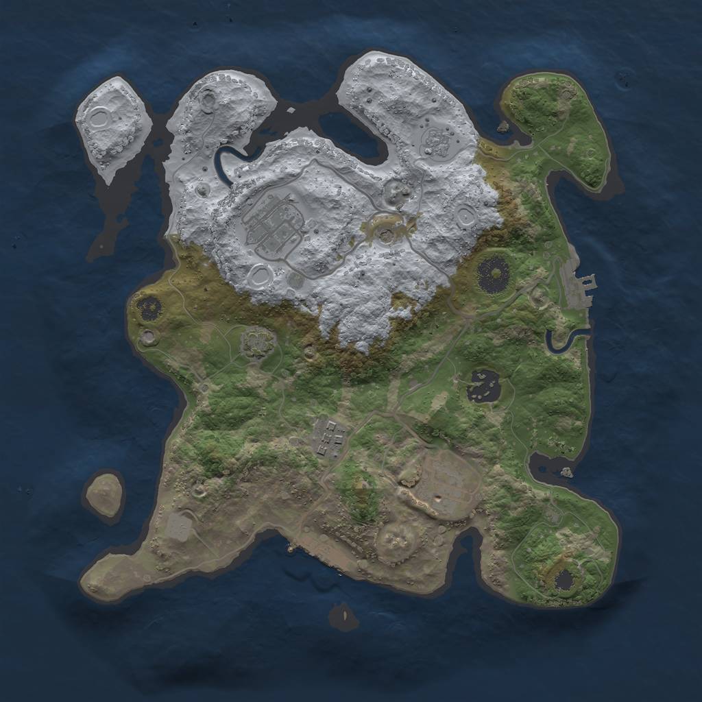 Rust Map: Procedural Map, Size: 3000, Seed: 1247114, 12 Monuments