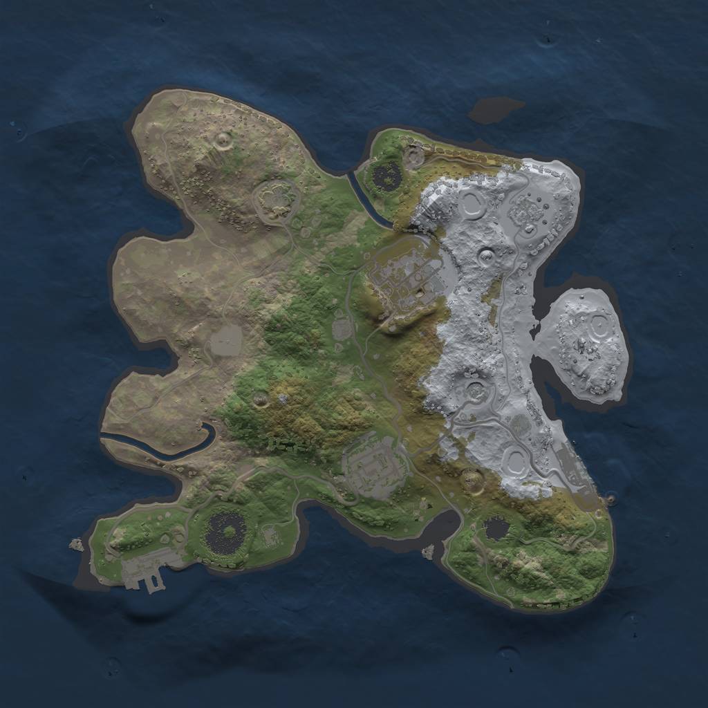 Rust Map: Procedural Map, Size: 2500, Seed: 6142167, 10 Monuments
