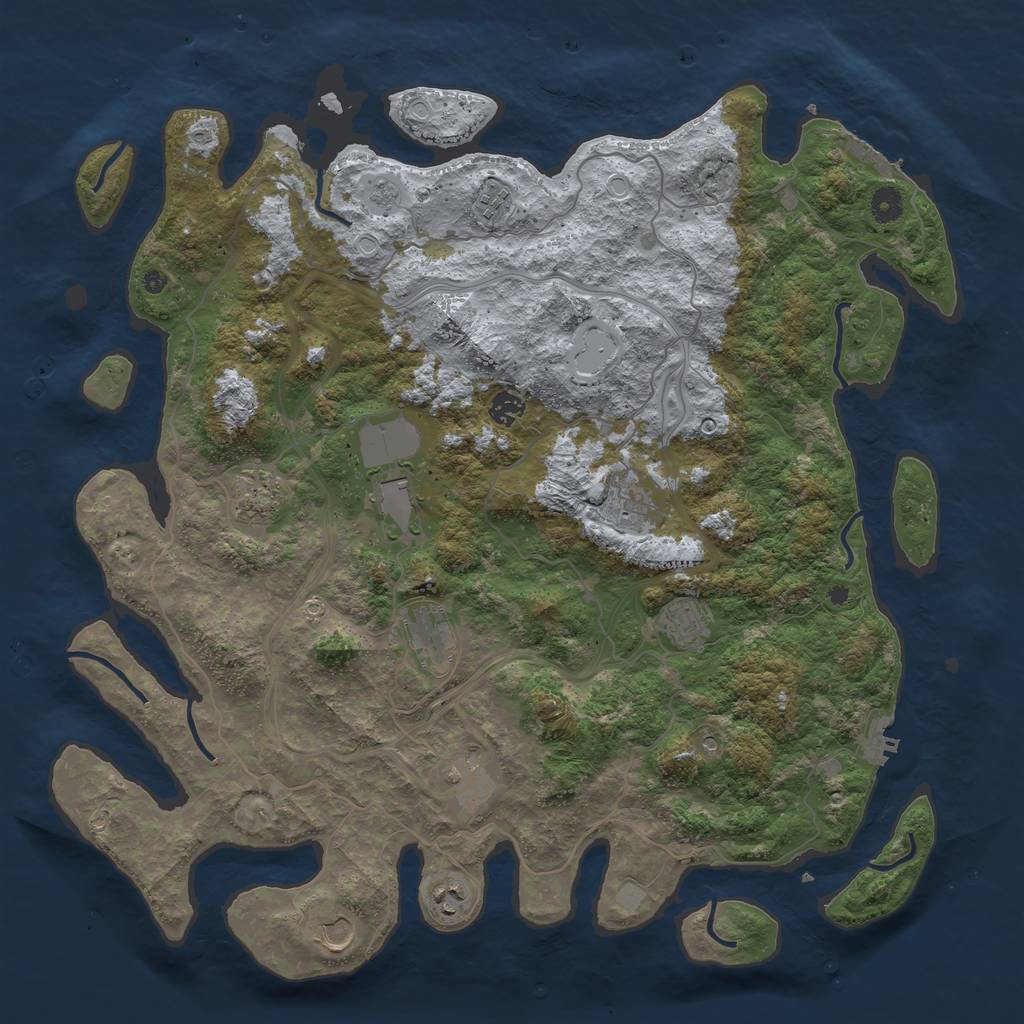 Rust Map: Procedural Map, Size: 4500, Seed: 550361078, 17 Monuments