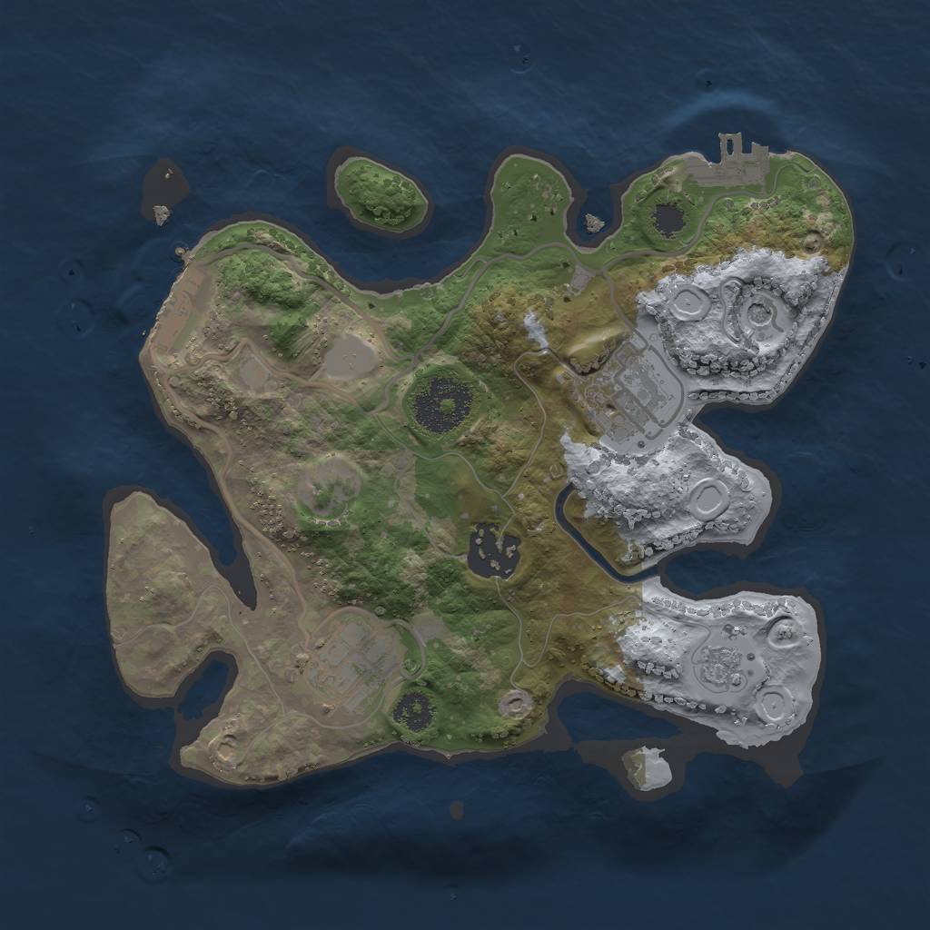 Rust Map: Procedural Map, Size: 2500, Seed: 1541573, 10 Monuments