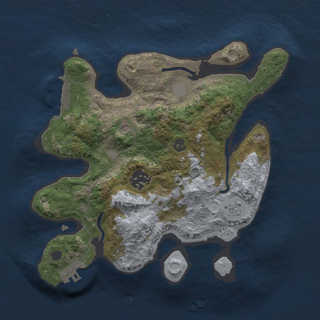 Rust Map: Procedural Map, Size: 2500, Seed: 4528026, 8 Monuments