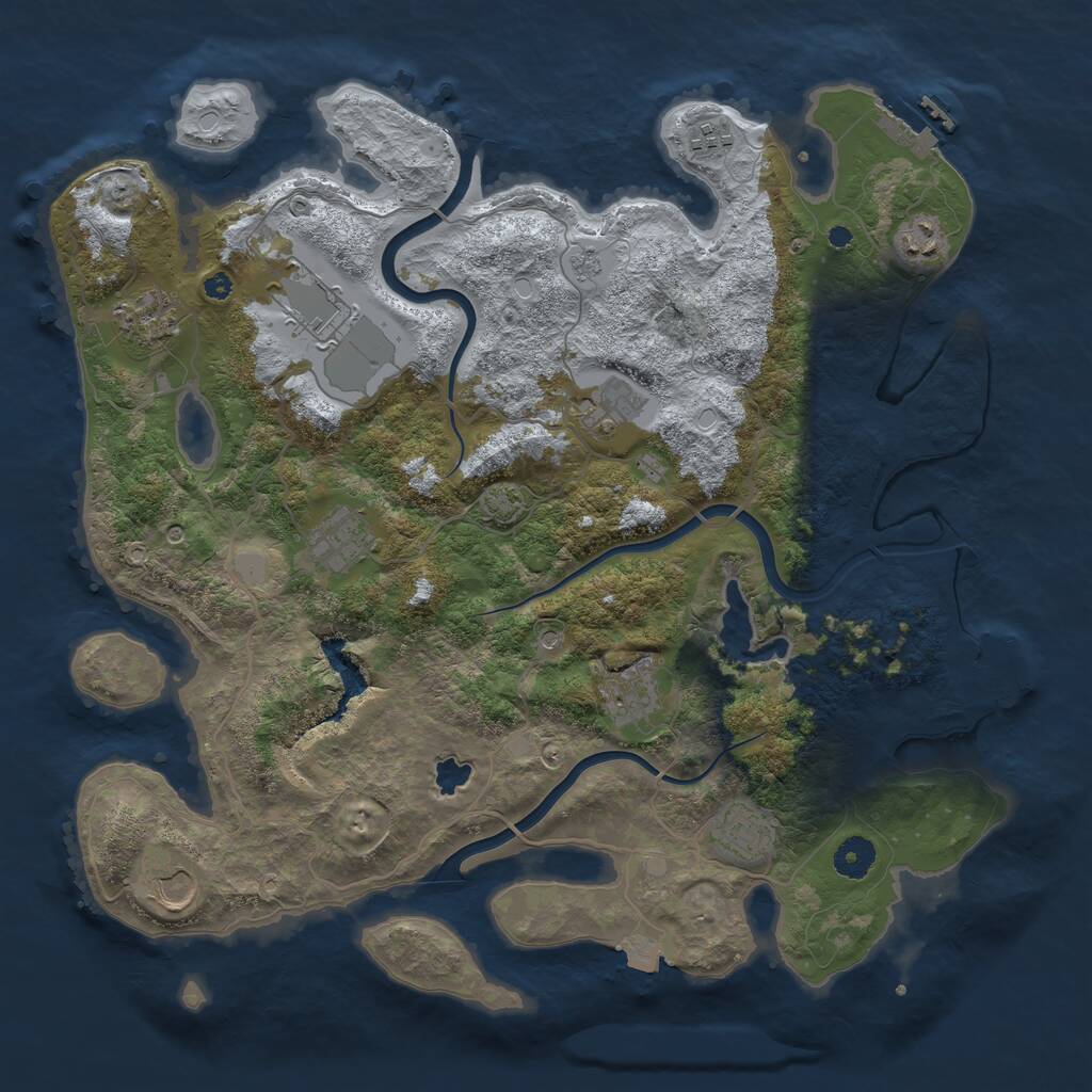 Rust Map: Procedural Map, Size: 4000, Seed: 546789, 15 Monuments