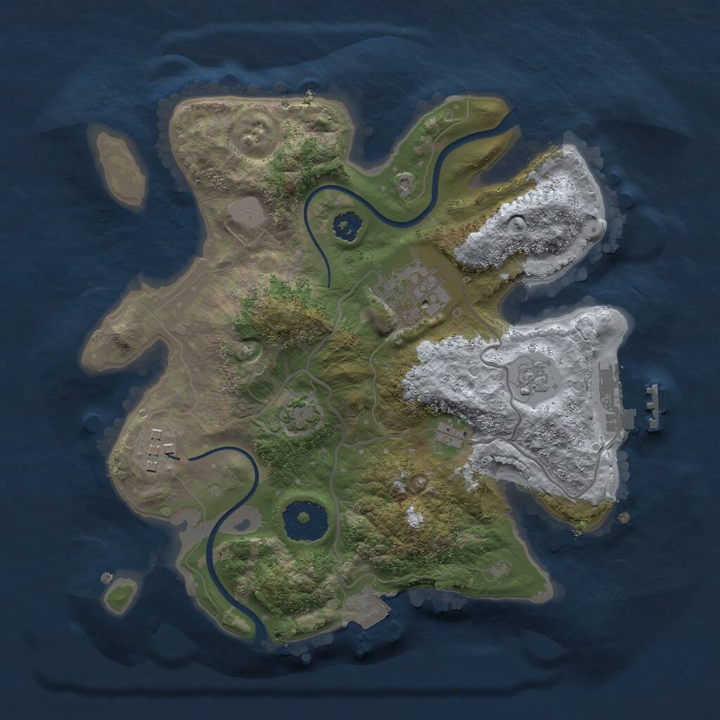 Rust Map: Procedural Map, Size: 2500, Seed: 4556191, 6 Monuments