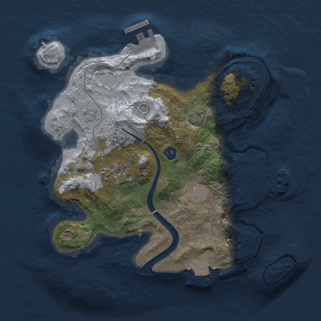 Rust Map: Procedural Map, Size: 2500, Seed: 1924353, 7 Monuments