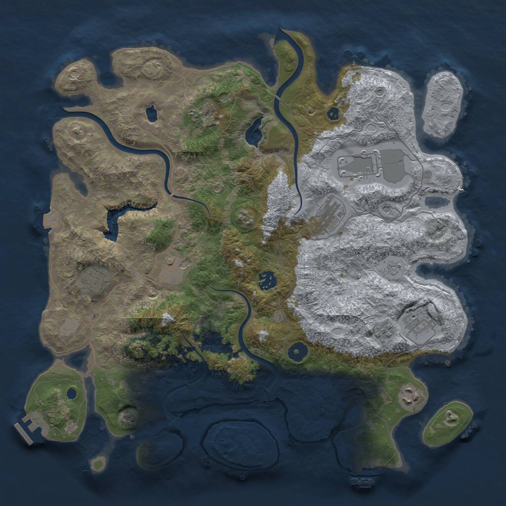 Rust Map: Procedural Map, Size: 4000, Seed: 419222, 15 Monuments