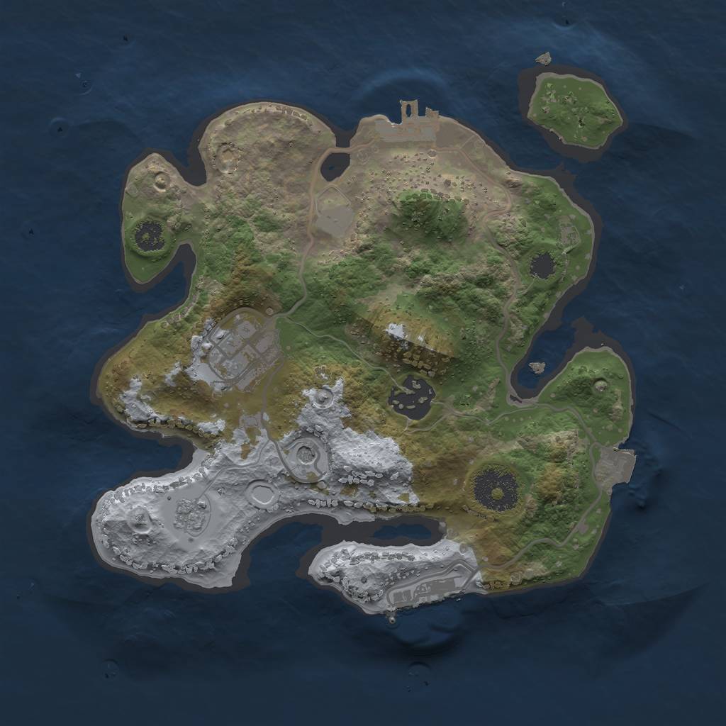 Rust Map: Procedural Map, Size: 2500, Seed: 12506, 9 Monuments