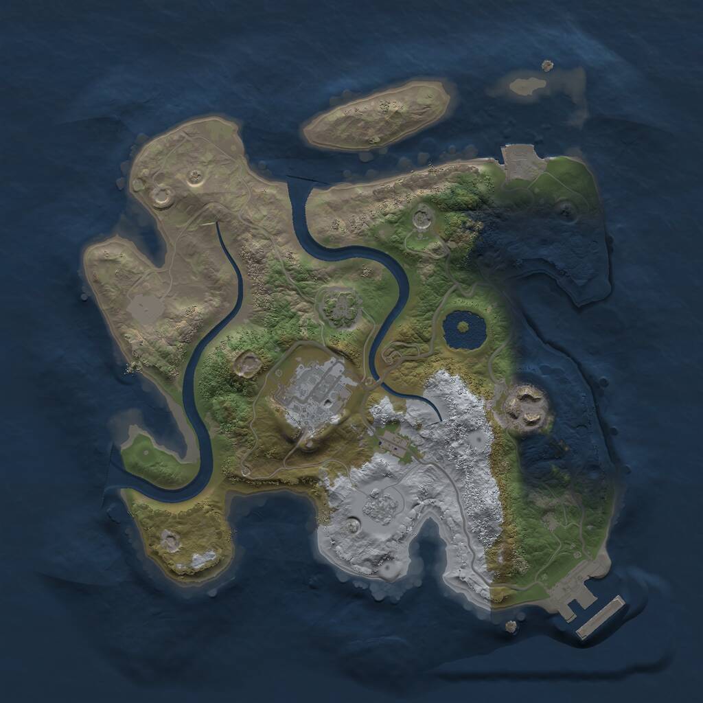 Rust Map: Procedural Map, Size: 2500, Seed: 313037, 7 Monuments