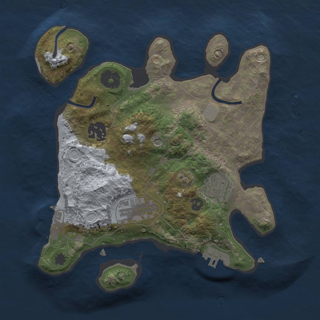 Rust Map: Procedural Map, Size: 2500, Seed: 3375689, 9 Monuments