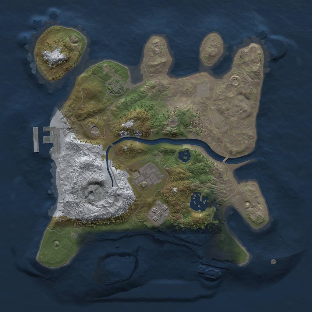 Rust Map: Procedural Map, Size: 2500, Seed: 3375689, 8 Monuments