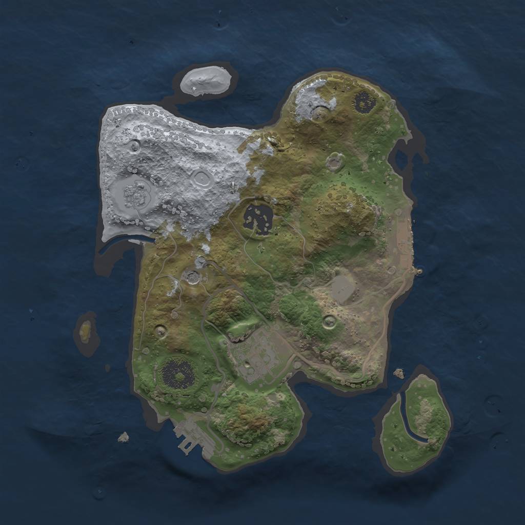 Rust Map: Procedural Map, Size: 2500, Seed: 895178, 9 Monuments