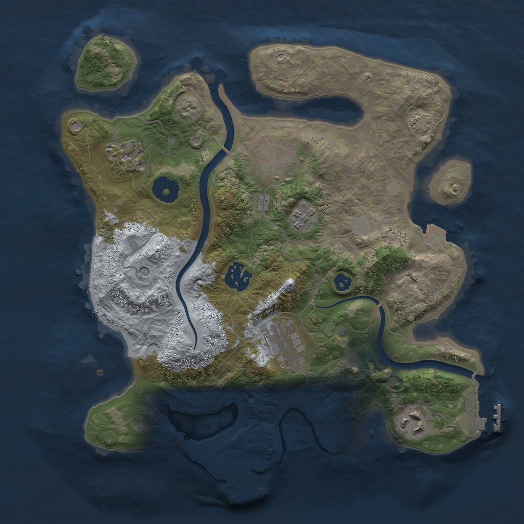 Rust Map: Procedural Map, Size: 3000, Seed: 2437288, 11 Monuments