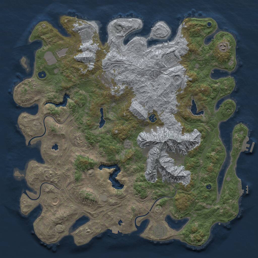 Rust Map: Procedural Map, Size: 5000, Seed: 664377362, 16 Monuments