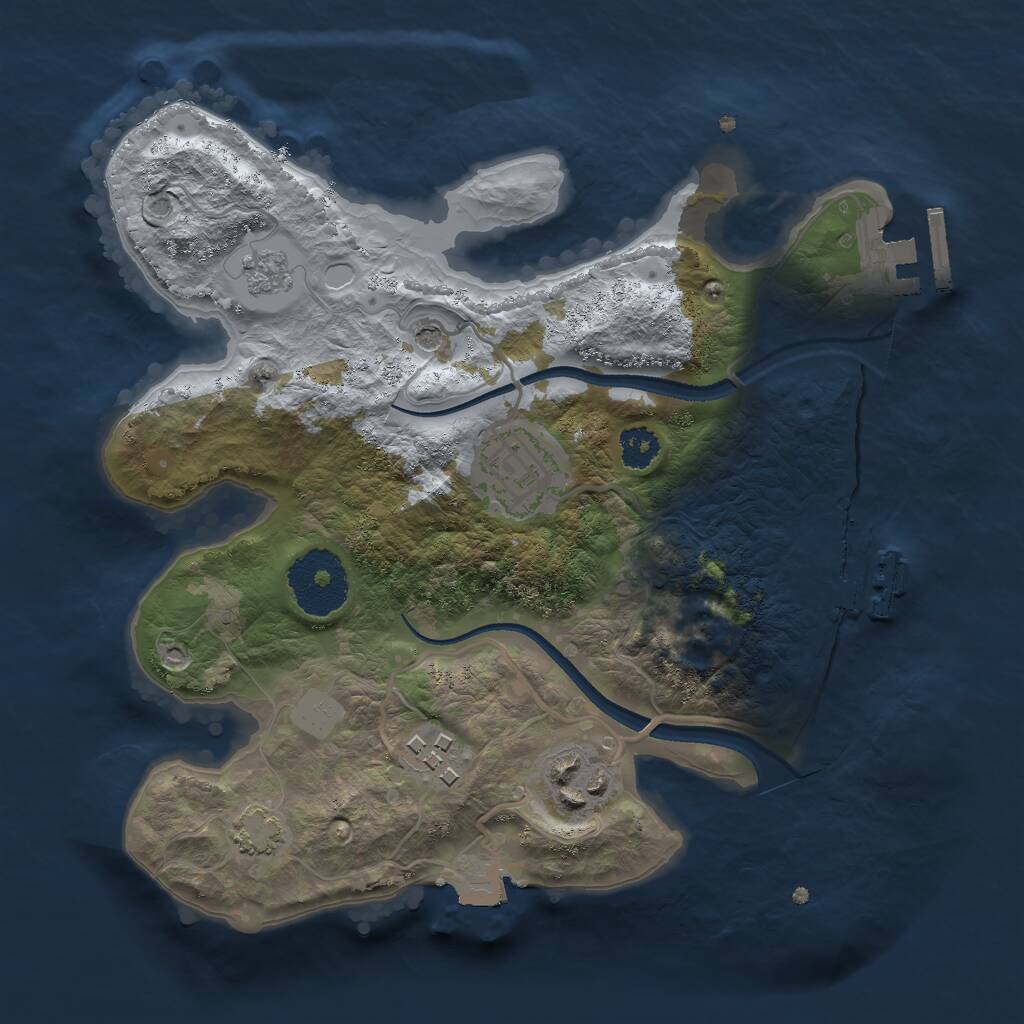 Rust Map: Procedural Map, Size: 2500, Seed: 1174659, 9 Monuments