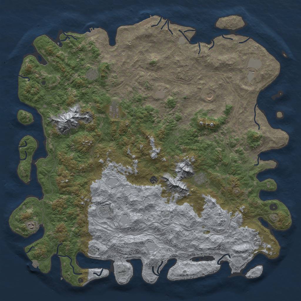 Rust Map: Procedural Map, Size: 6000, Seed: 13056573, 19 Monuments
