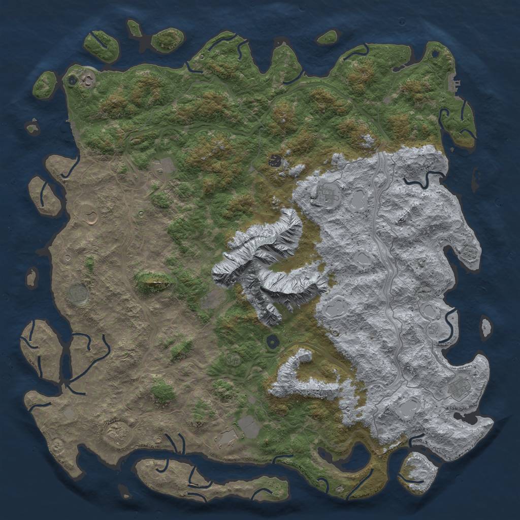 Rust Map: Procedural Map, Size: 6000, Seed: 18650619, 18 Monuments