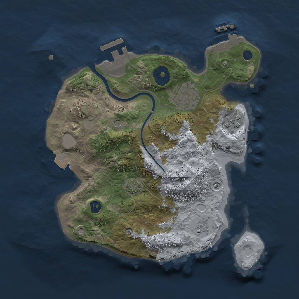 Rust Map: Procedural Map, Size: 2500, Seed: 6142148, 8 Monuments
