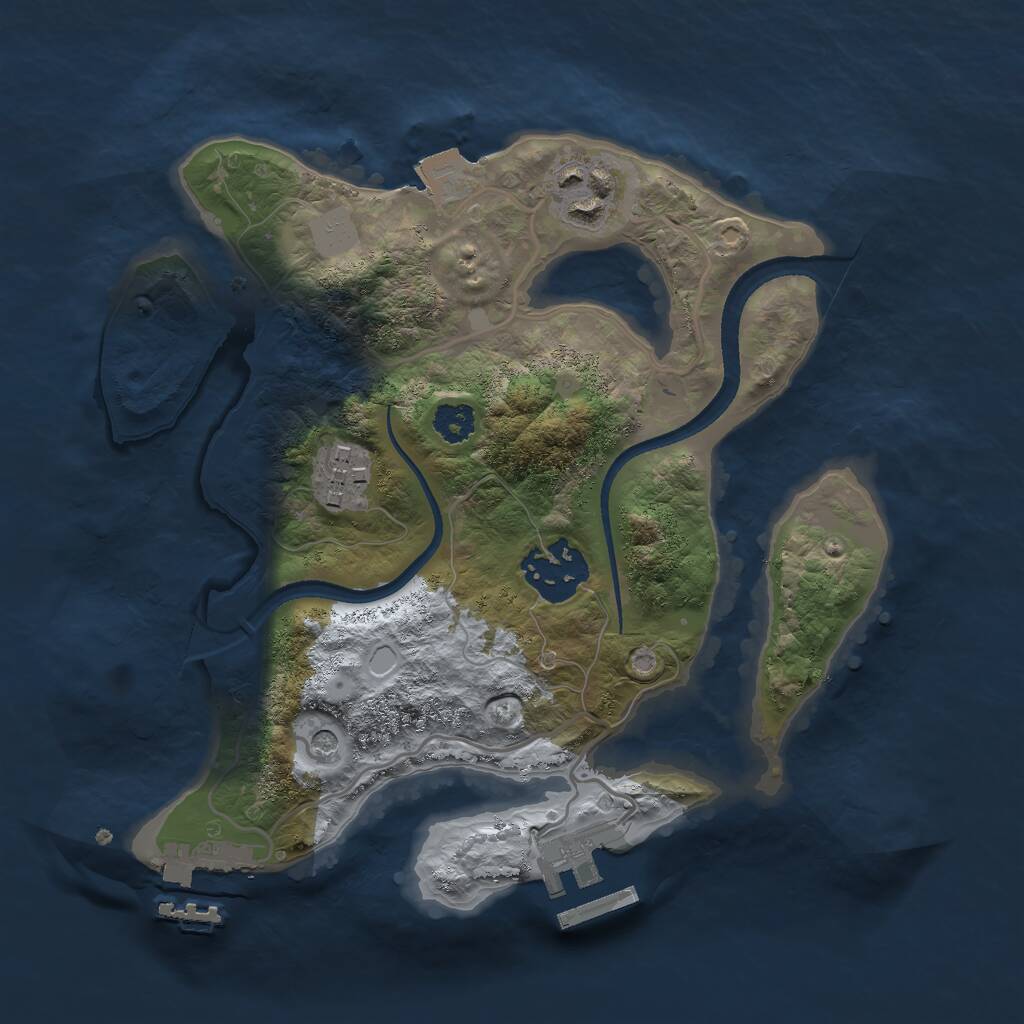 Rust Map: Procedural Map, Size: 2500, Seed: 900453, 7 Monuments