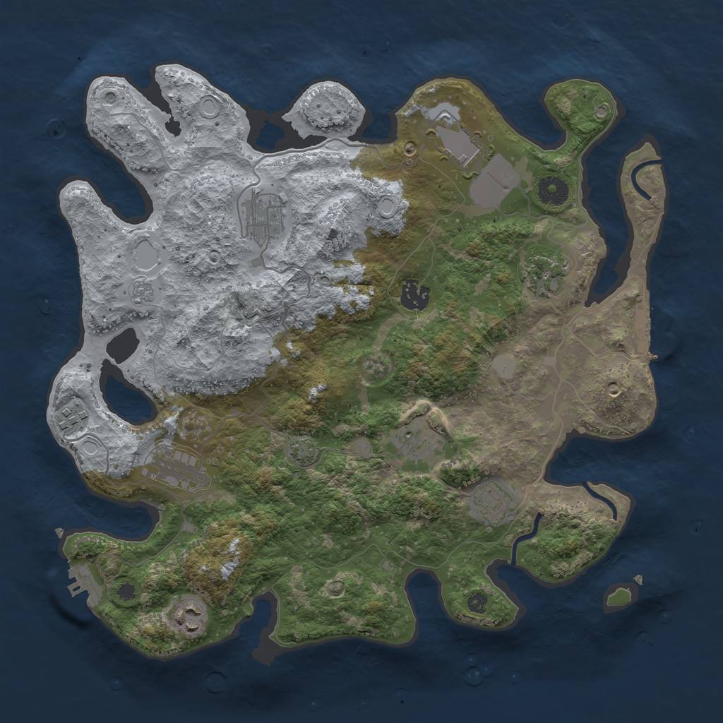 Rust Map: Procedural Map, Size: 3600, Seed: 17, 16 Monuments