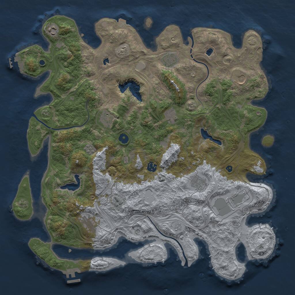 Rust Map: Procedural Map, Size: 4500, Seed: 6013286, 16 Monuments