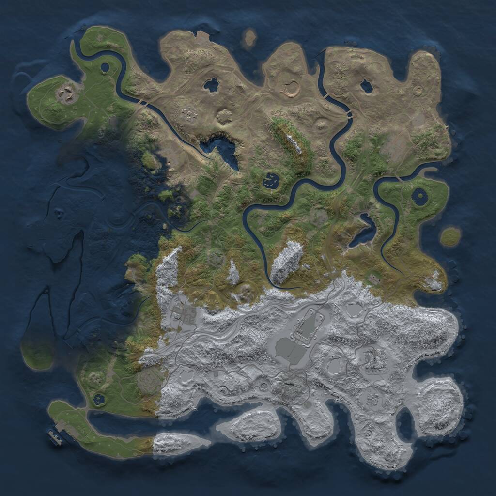 Rust Map: Procedural Map, Size: 4500, Seed: 6013286, 16 Monuments