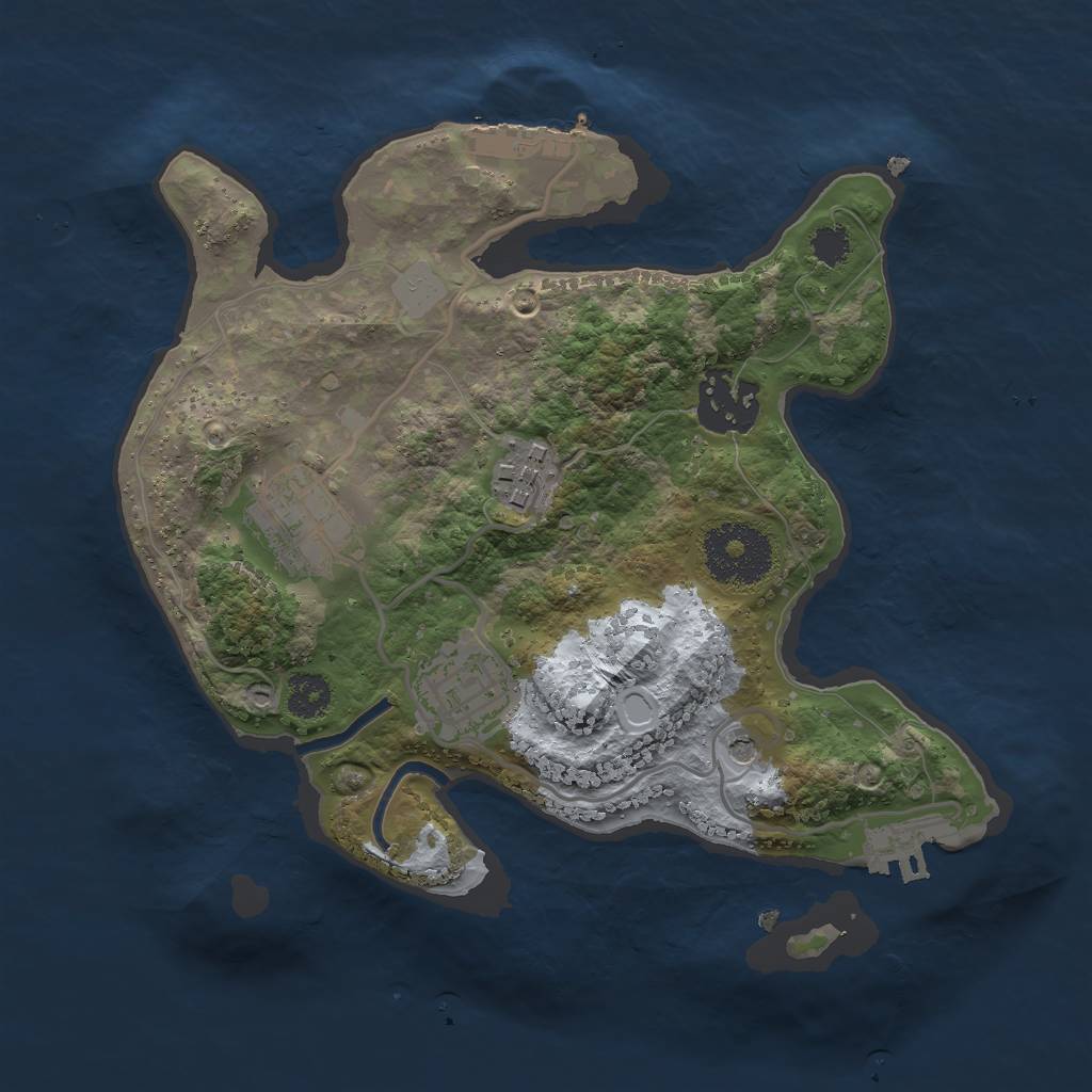 Rust Map: Procedural Map, Size: 2500, Seed: 4706858, 10 Monuments