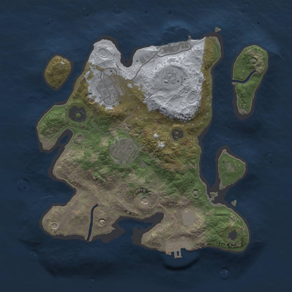 Rust Map: Procedural Map, Size: 2500, Seed: 5318373, 9 Monuments
