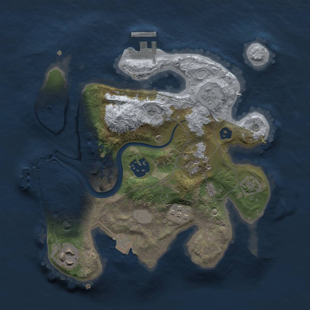 Rust Map: Procedural Map, Size: 2500, Seed: 5852594, 10 Monuments