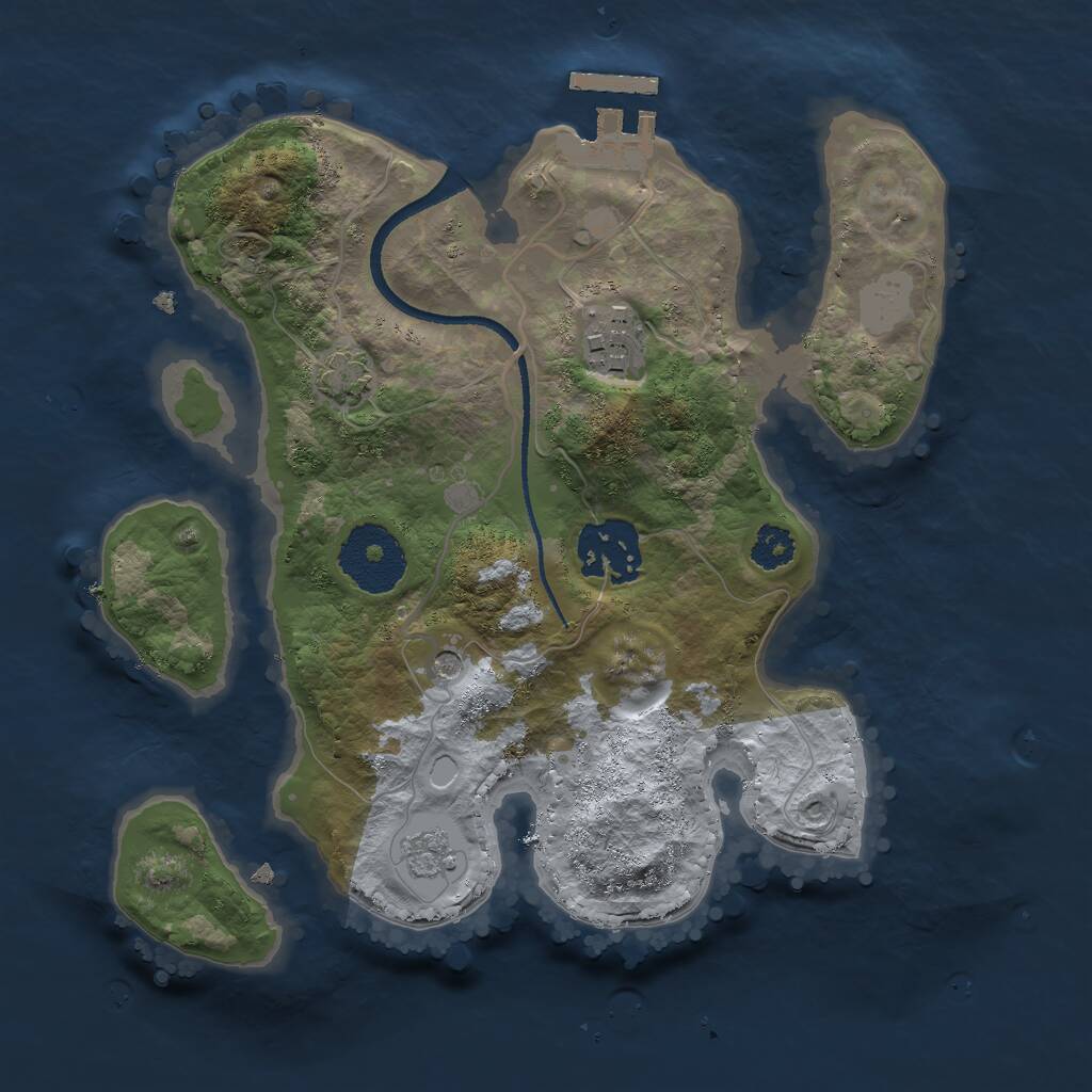 Rust Map: Procedural Map, Size: 2500, Seed: 5258290, 7 Monuments