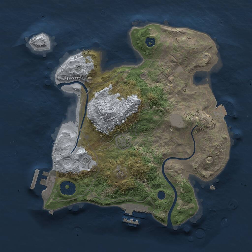 Rust Map: Procedural Map, Size: 2500, Seed: 519819, 5 Monuments