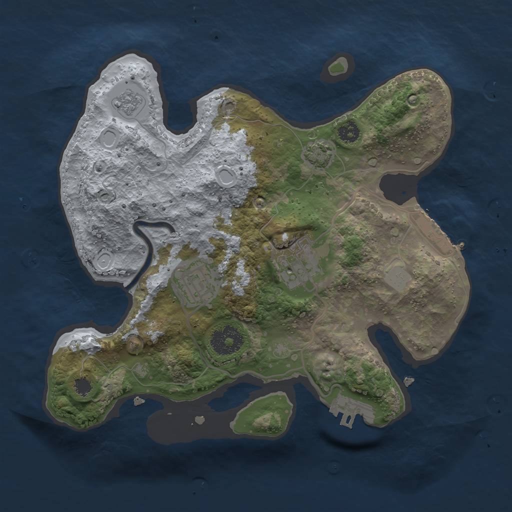 Rust Map: Procedural Map, Size: 2500, Seed: 4888811, 9 Monuments