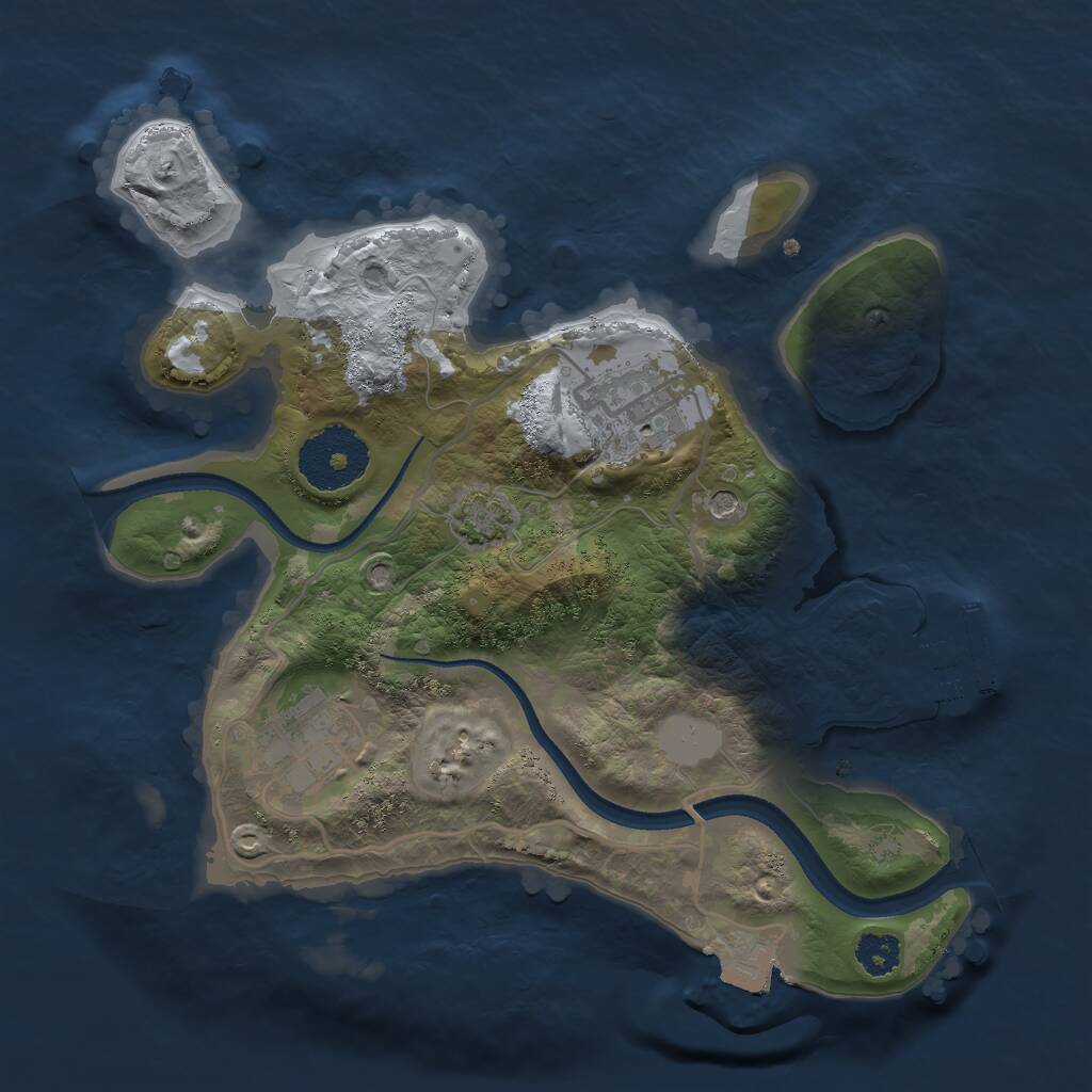 Rust Map: Procedural Map, Size: 2500, Seed: 941286, 6 Monuments