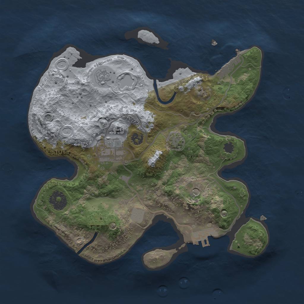 Rust Map: Procedural Map, Size: 2500, Seed: 1882302, 9 Monuments