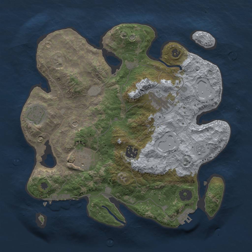 Rust Map: Procedural Map, Size: 3000, Seed: 1449244130, 11 Monuments