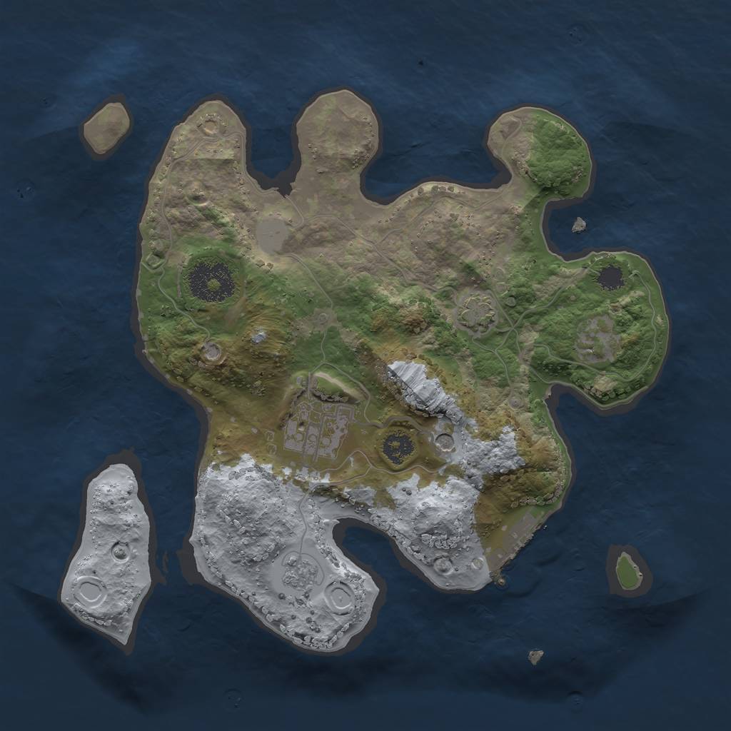 Rust Map: Procedural Map, Size: 2500, Seed: 1489284, 8 Monuments