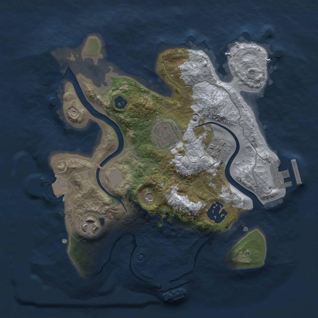Rust Map: Procedural Map, Size: 2500, Seed: 3908594, 8 Monuments