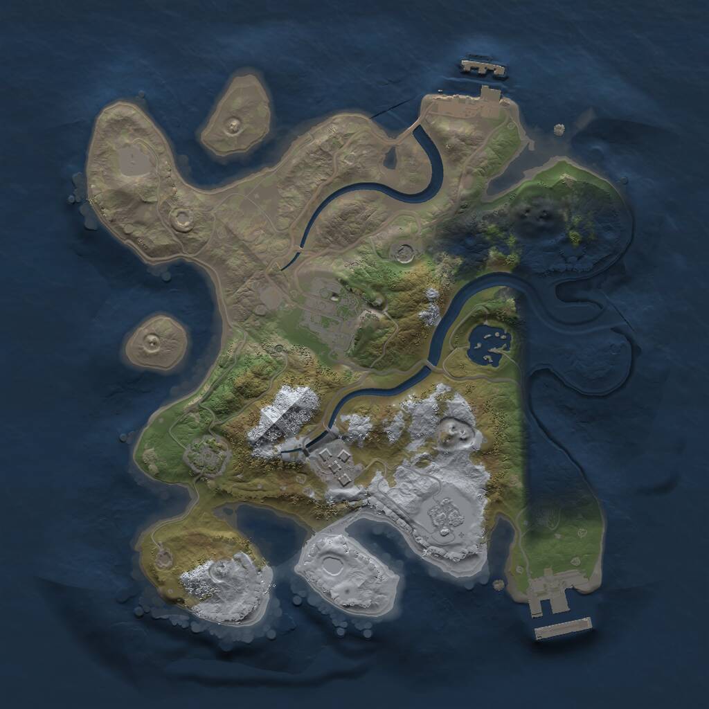 Rust Map: Procedural Map, Size: 2500, Seed: 267, 9 Monuments