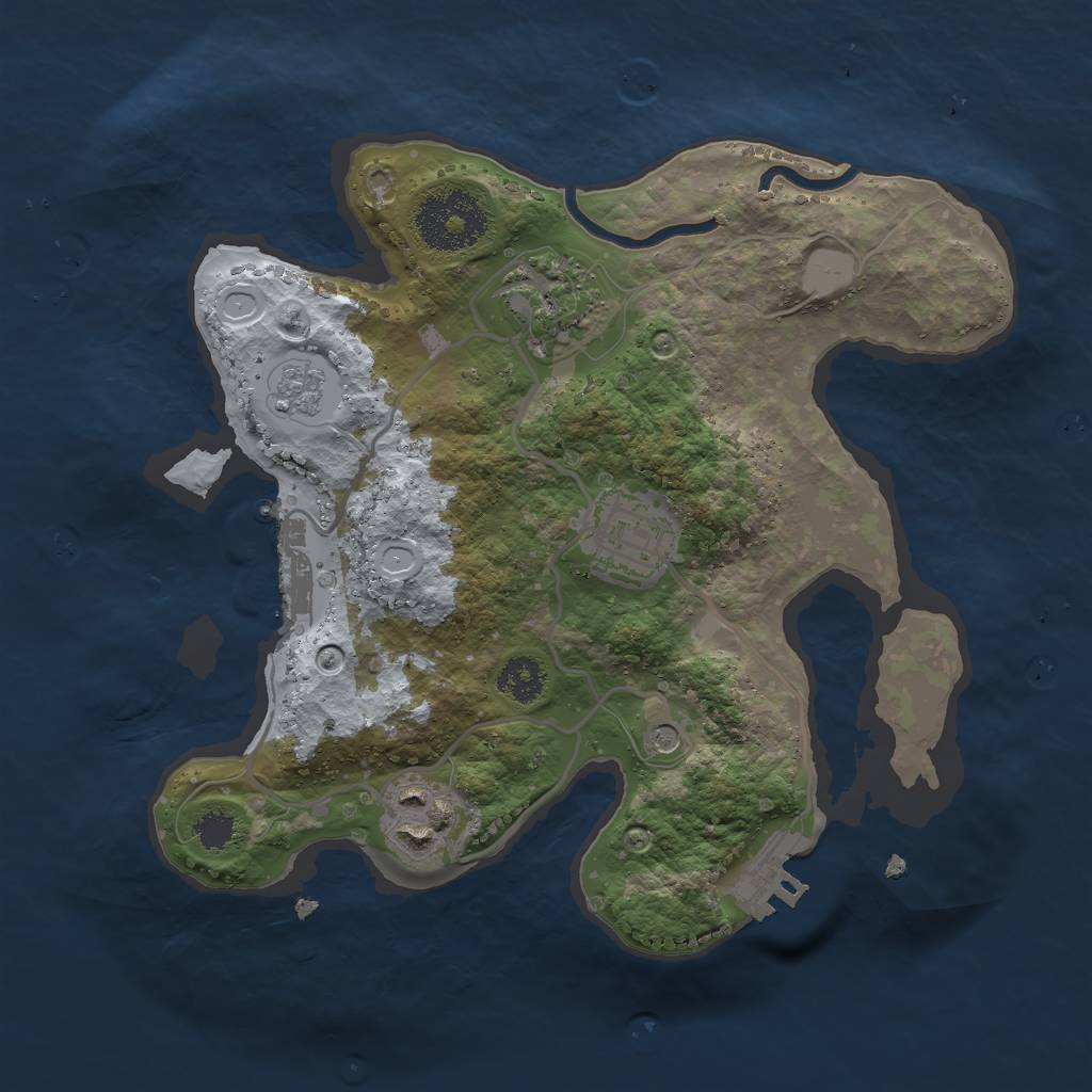 Rust Map: Procedural Map, Size: 2500, Seed: 4553794, 10 Monuments