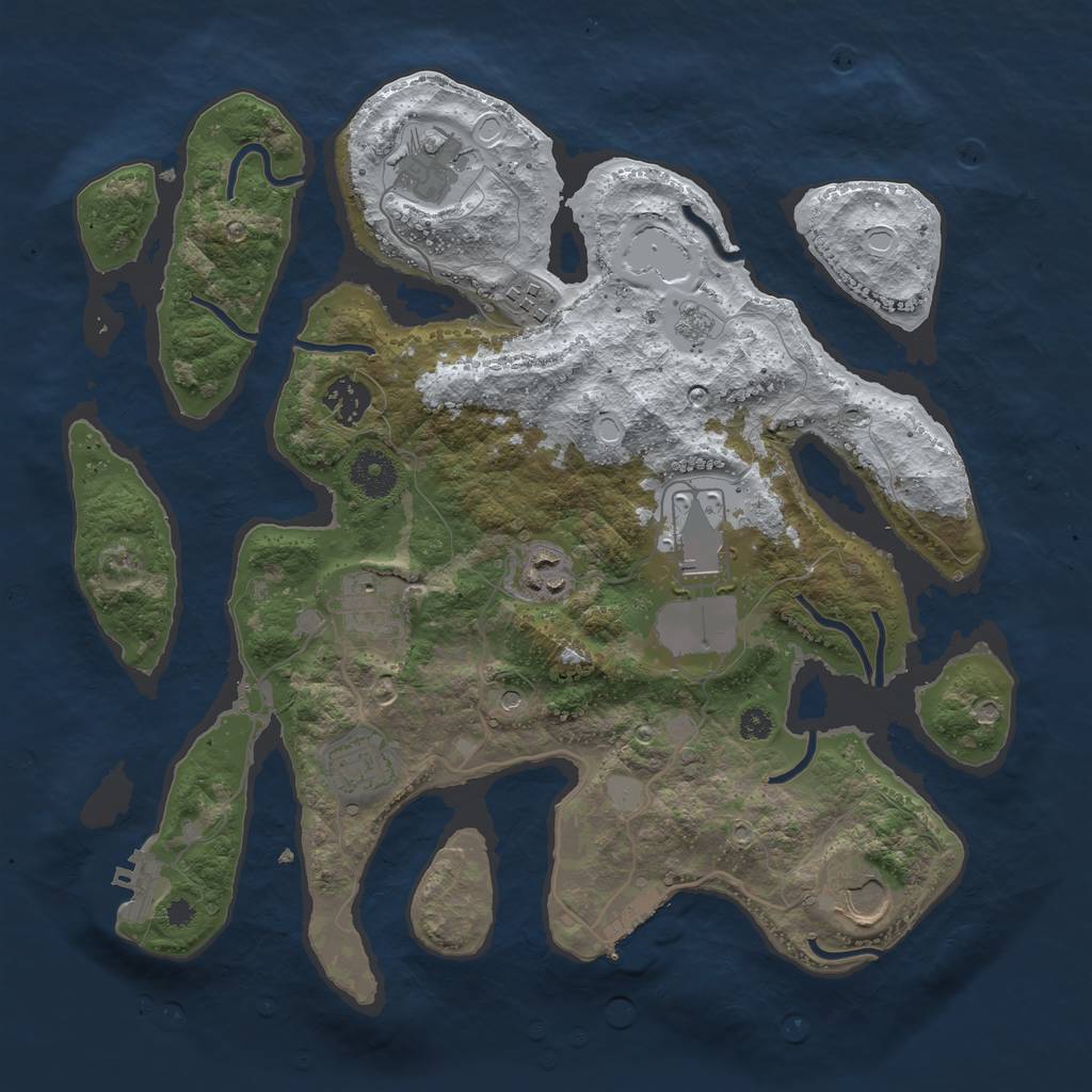 Rust Map: Procedural Map, Size: 3500, Seed: 4523523, 17 Monuments