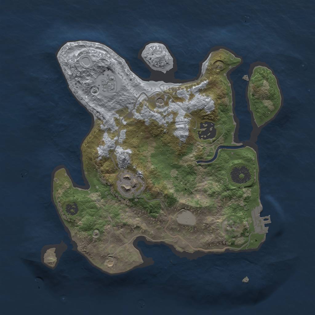 Rust Map: Procedural Map, Size: 2500, Seed: 5955057, 8 Monuments