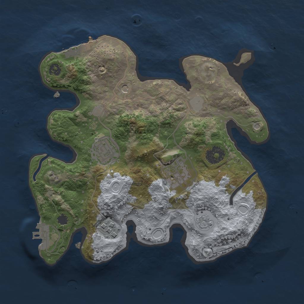 Rust Map: Procedural Map, Size: 2500, Seed: 442711, 10 Monuments