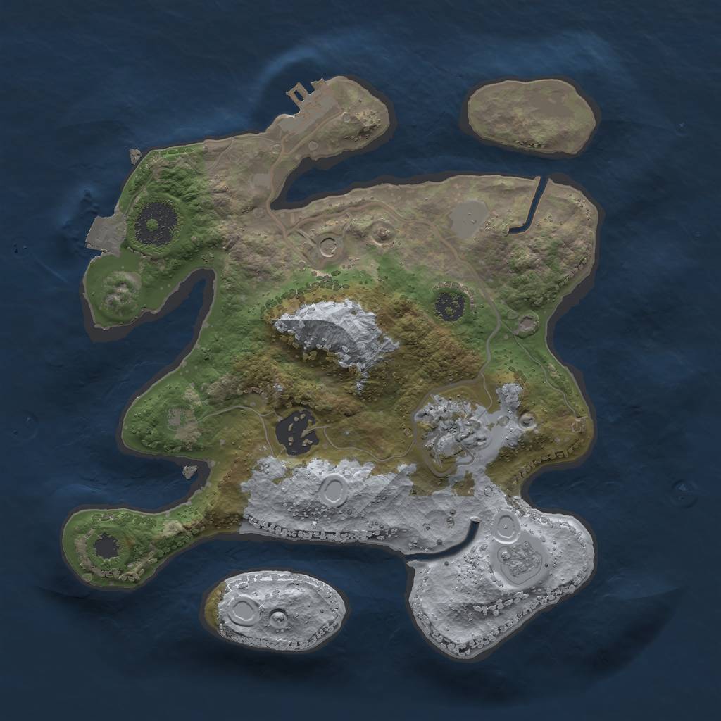 Rust Map: Procedural Map, Size: 2500, Seed: 4266648, 8 Monuments