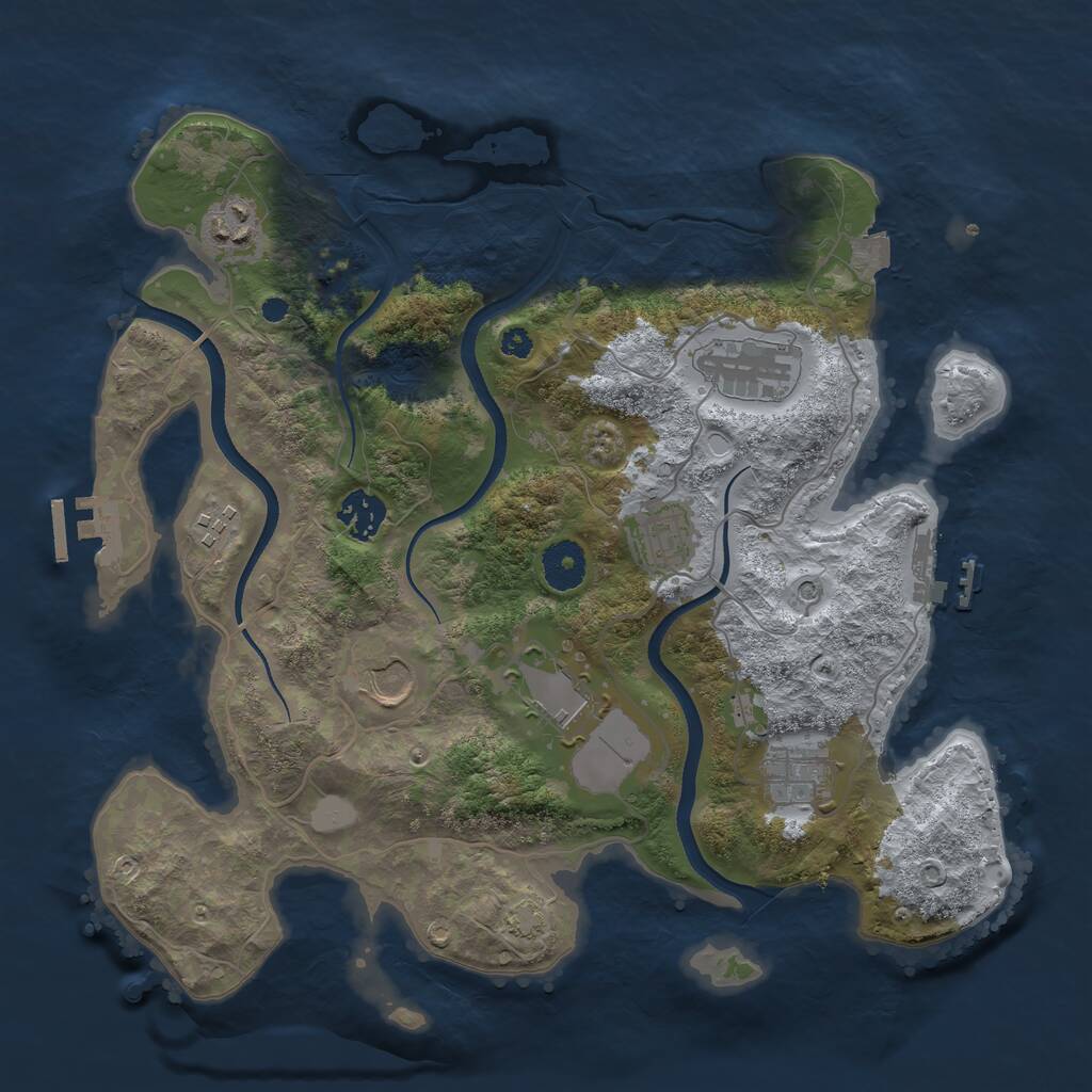 Rust Map: Procedural Map, Size: 3500, Seed: 83, 13 Monuments