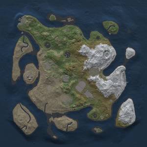 Thumbnail Rust Map: Procedural Map, Size: 3500, Seed: 83, 16 Monuments