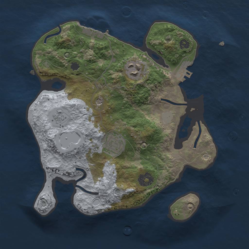 Rust Map: Procedural Map, Size: 2500, Seed: 6165547, 9 Monuments