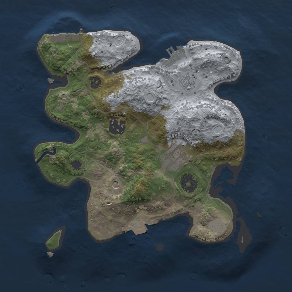 Rust Map: Procedural Map, Size: 2500, Seed: 3081849, 9 Monuments