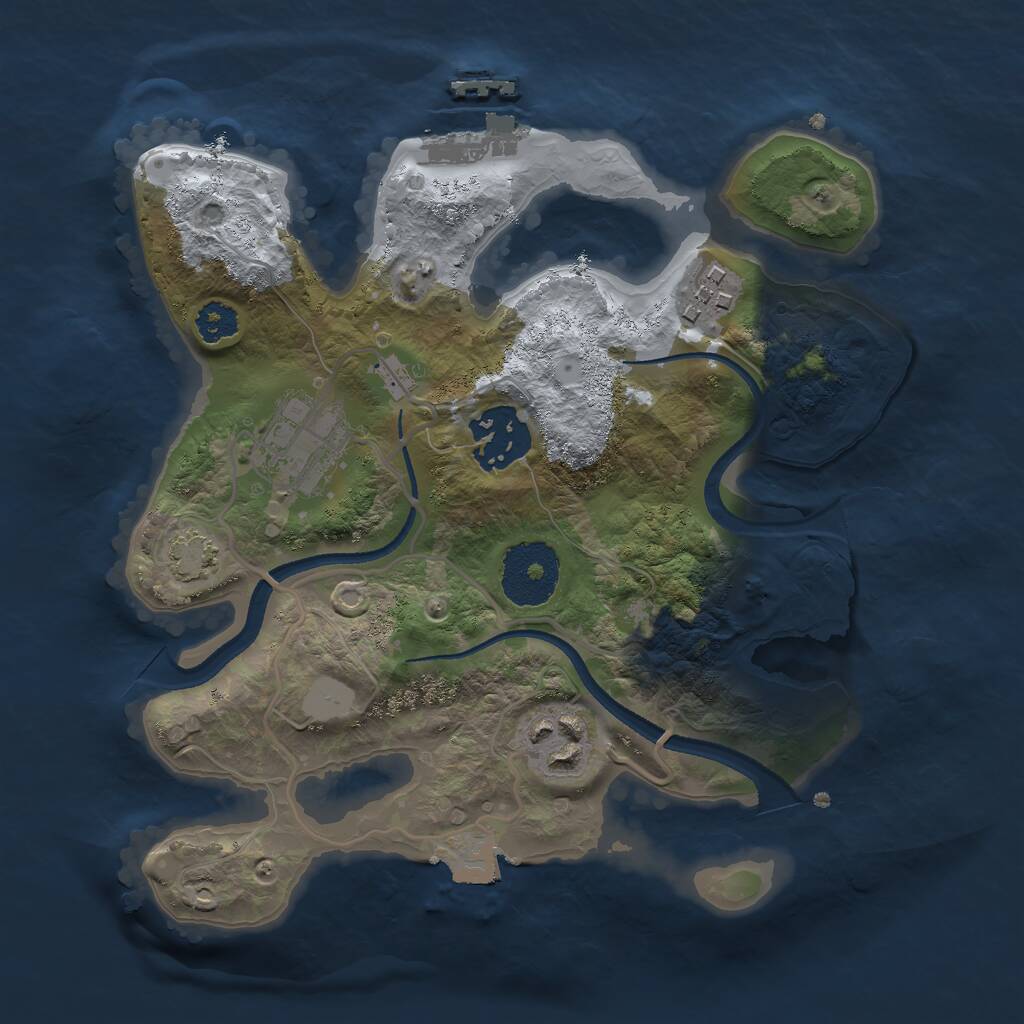 Rust Map: Procedural Map, Size: 2500, Seed: 112898958, 7 Monuments