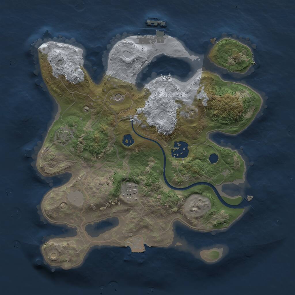 Rust Map: Procedural Map, Size: 2500, Seed: 112898958, 6 Monuments