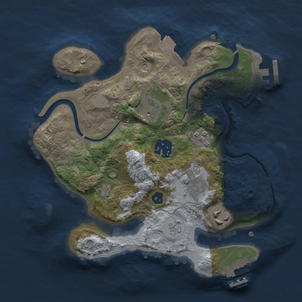 Rust Map: Procedural Map, Size: 2500, Seed: 1985787, 10 Monuments