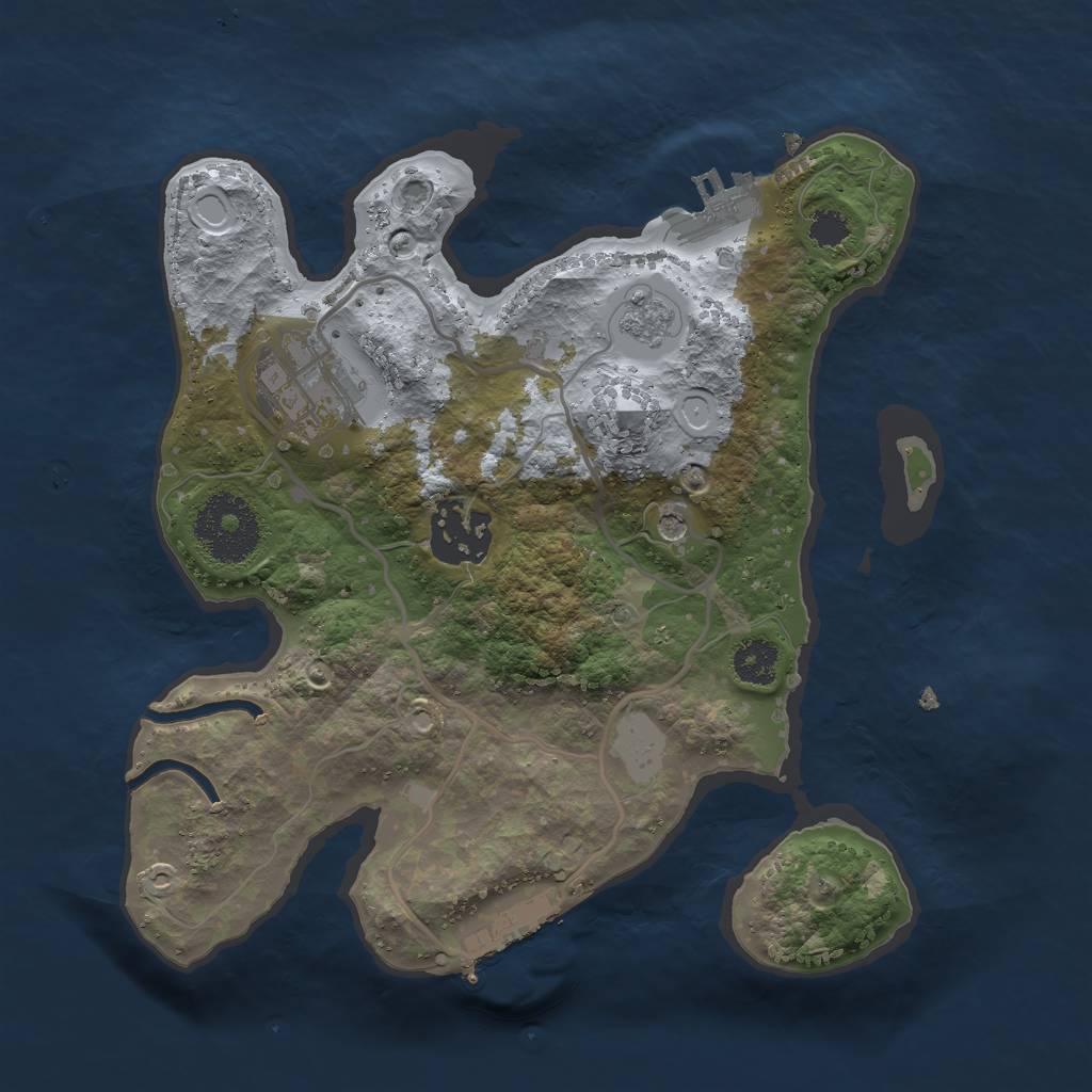 Rust Map: Procedural Map, Size: 2500, Seed: 5954510, 9 Monuments