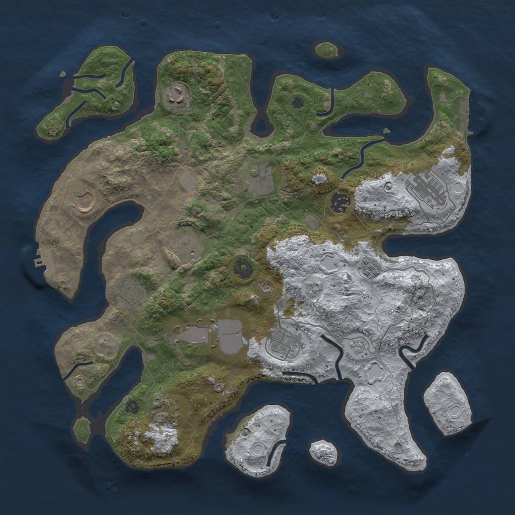 Rust Map: Procedural Map, Size: 3850, Seed: 337164768, 20 Monuments